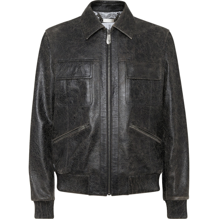 PHILIPP PLEIN Bomber de cuero