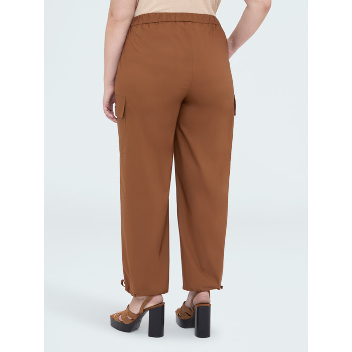 Fiorella Rubino - Pantaloni cargo in cotone - Marrone