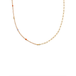 Collar Long Glam Acero Baño Oro