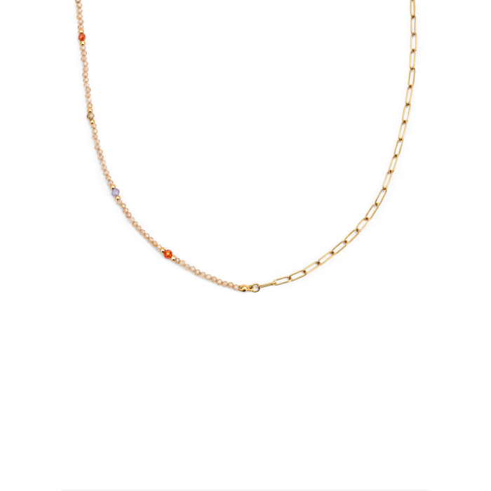 Collar Long Glam Acero Baño Oro