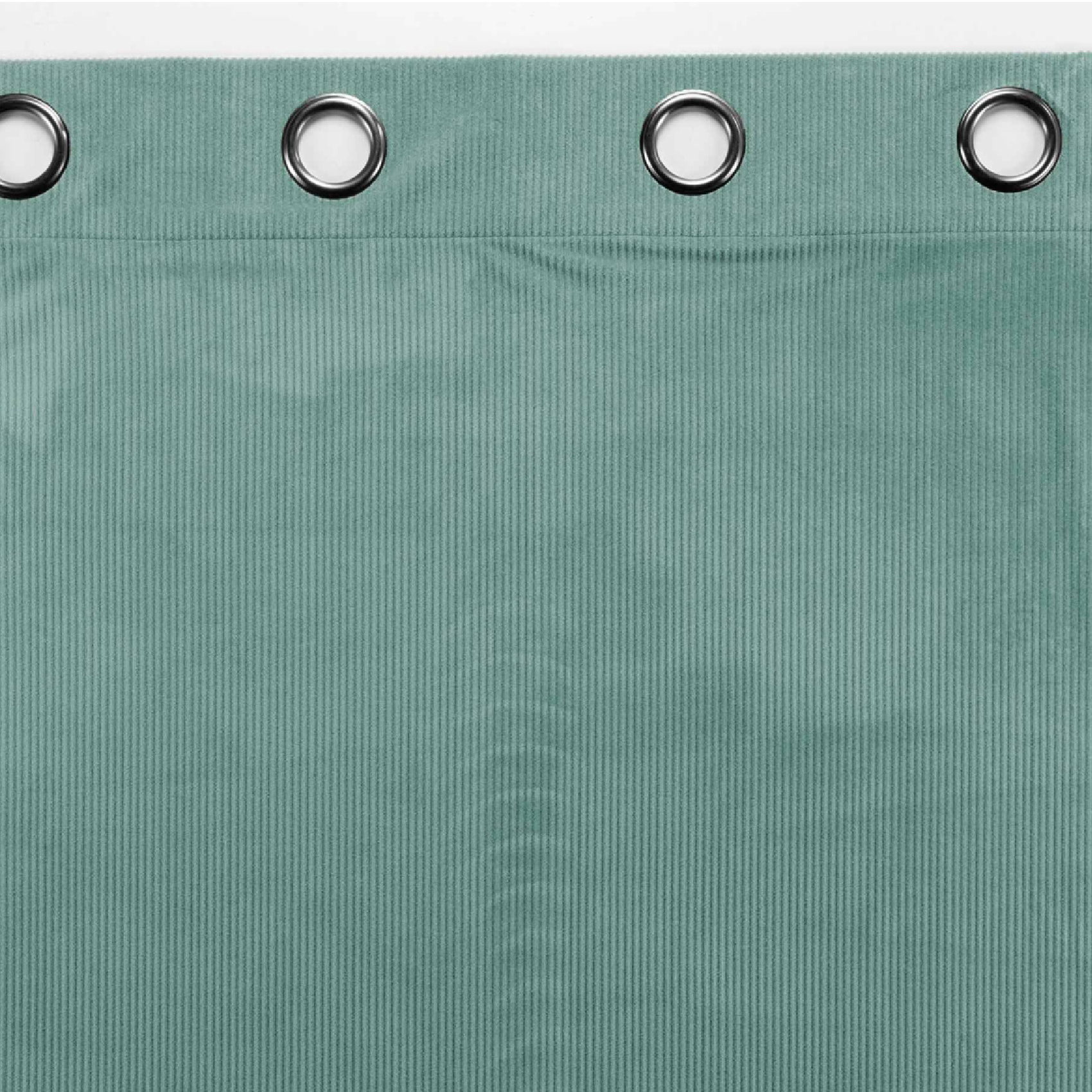 Rideau à œillets casual sauge velours côtelé uni - Vert