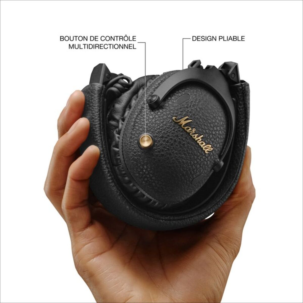 Casque MARSHALL Monitor III ANC Noir - Réduction de bruit active, Bluetooth, autonomie 100h, pliable