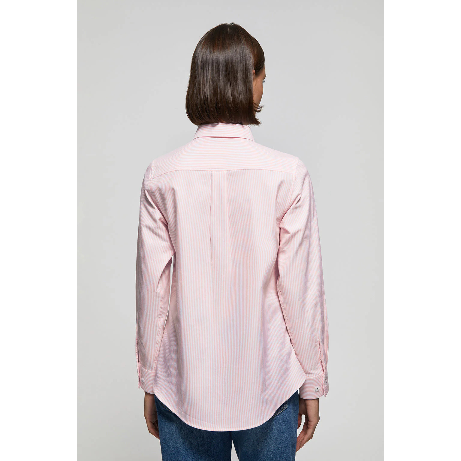 Camicia Oxford a righe rosa con logo Rigby Go