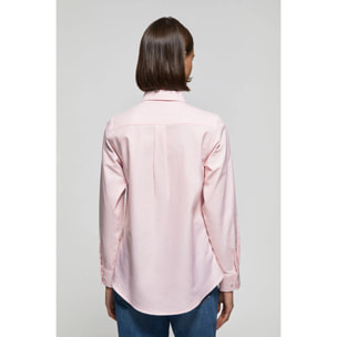 Camicia Oxford a righe rosa con logo Rigby Go