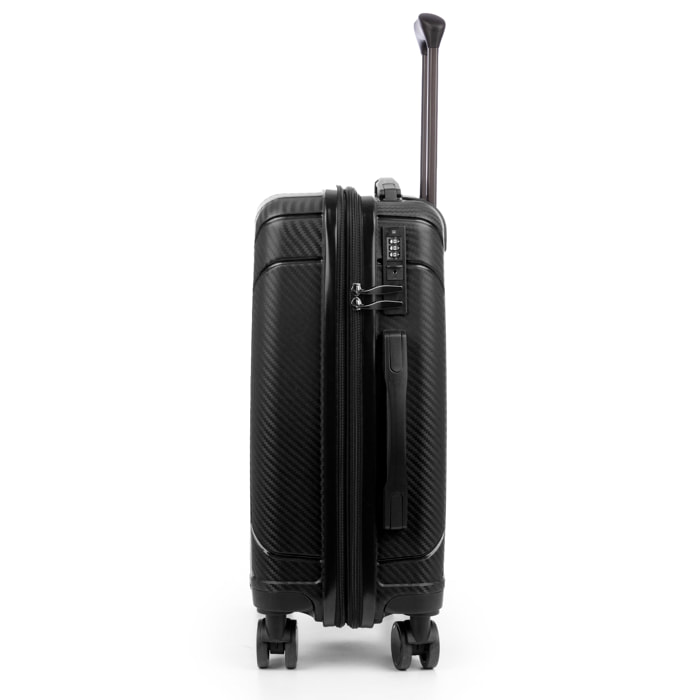 Juego de 3 maletas trolley expandibles de PP resistente a la rotura. Cerradura TSA numérica, 4 ruedas dobles giratorias 360°.