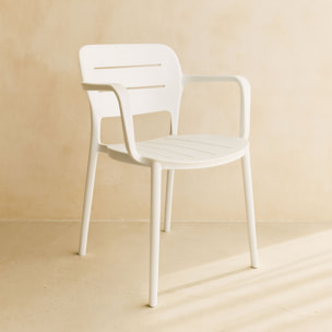 Lot de 4 fauteuils de table blanc en polypropylène SUNSET