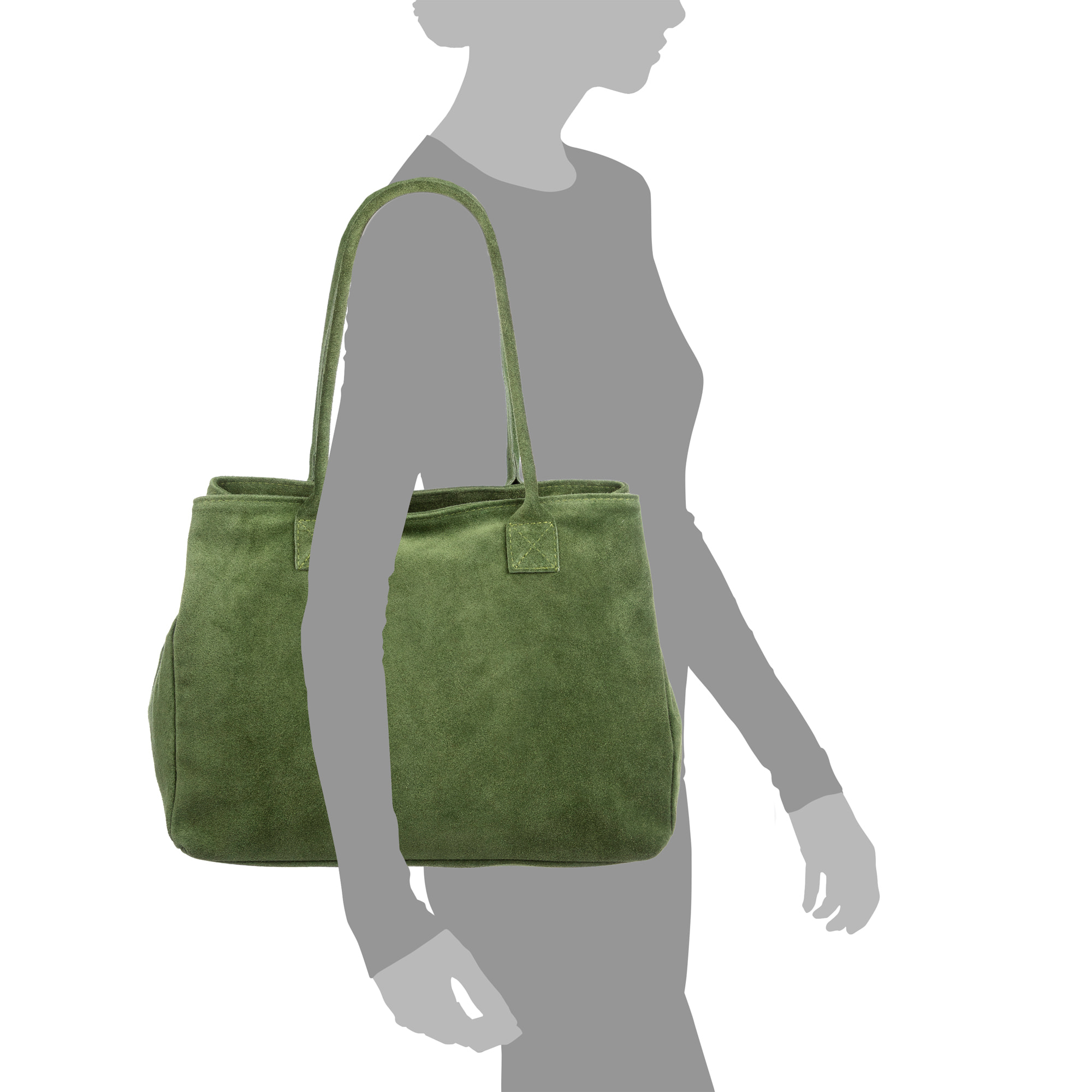 Annagrazia Borsa Shopper Donna. Pelle autentica Camoscio.