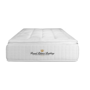 Ensemble George V + Sommier Tapissier multi-lattes cm d'épaisseur - Matelas à Ressorts ensachés et mémoire de forme de 28cm d'épaisseur
