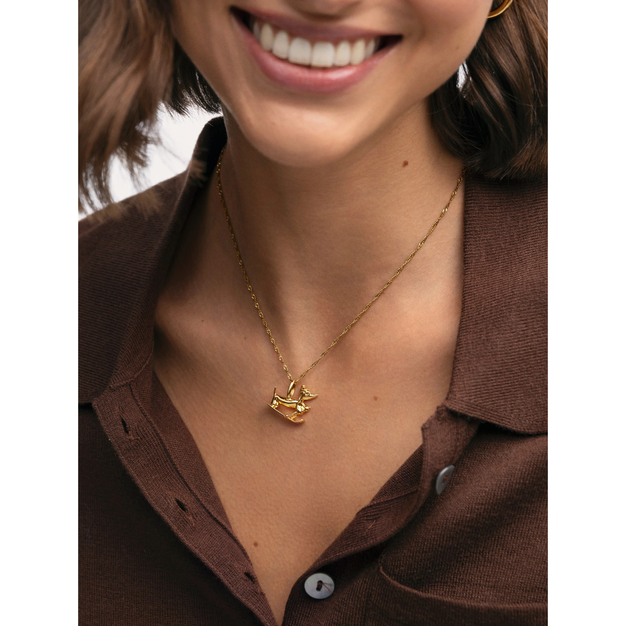 Charm Winter Teckel Placcato Oro