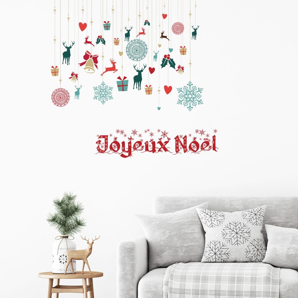 Sticker Noël décoration joyeux noël - Autocollants stickers adhésifs noël - décoration fêtes