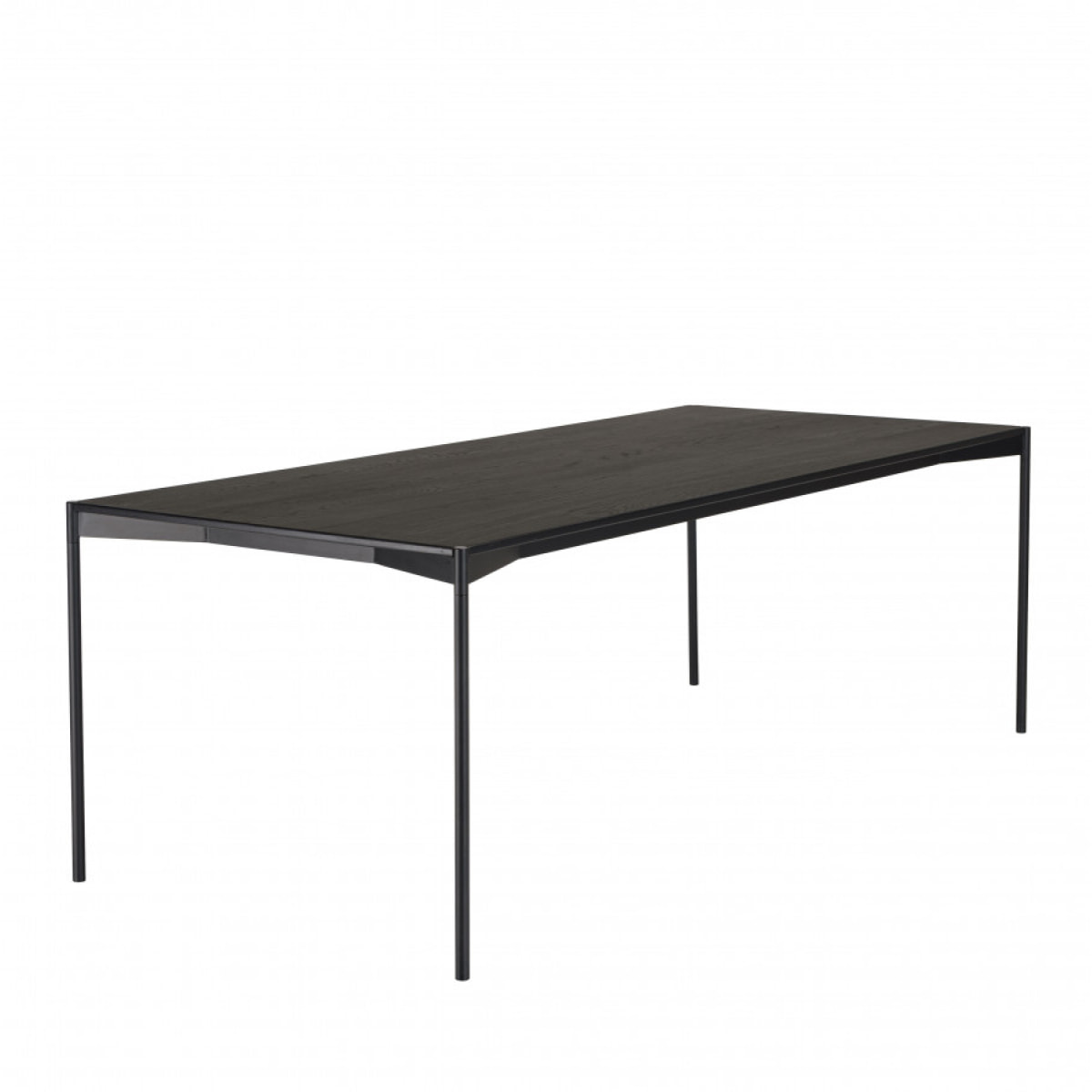 DALY - Table à manger rectangulaire noire 220x100cm piètement métal