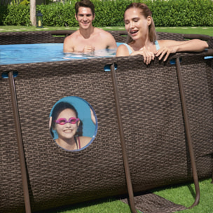 Bestway Piscine hors sol tubulaire ovale Bestway Power Steel Swim Vista 549 x 274 x 122 cm décor rotin