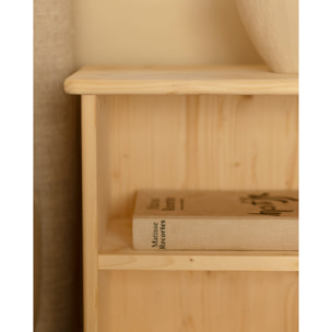Mesita de noche de madera maciza en tono natural de 50x42cm Alto: 50 Largo: 42 Ancho: 27