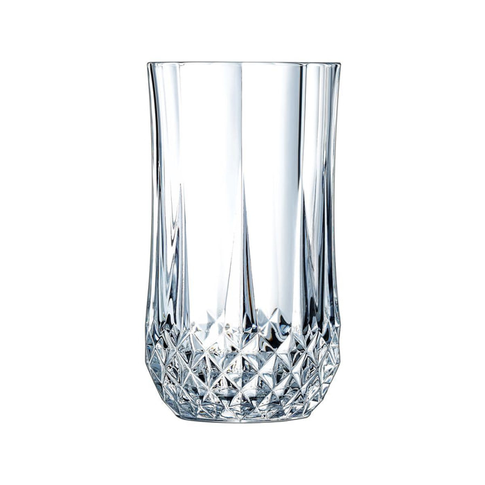 6 verres à eau vintage 36cl Longchamp - Cristal d'Arques - Verre ultra transparent au design vintage