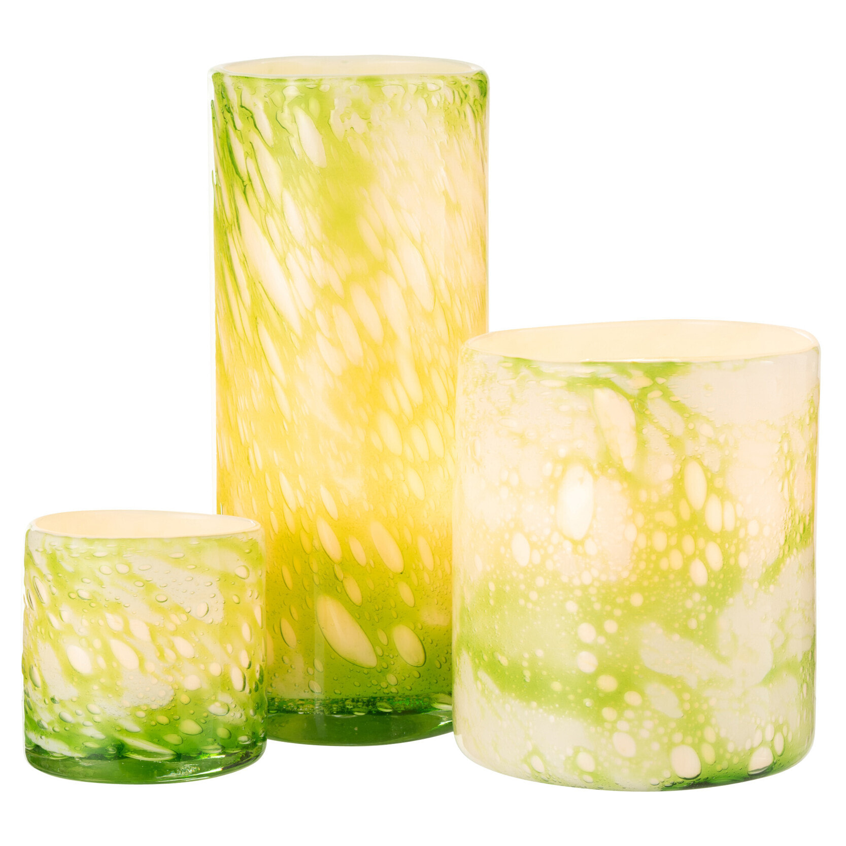 J-Line vase Marbre - verre - vert/blanc - large - 27.5 cm de hauteur
