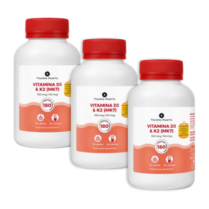 Pack 3xVitamina D3 & K2 Mk7 Planeta Huerto 180 Capsulas