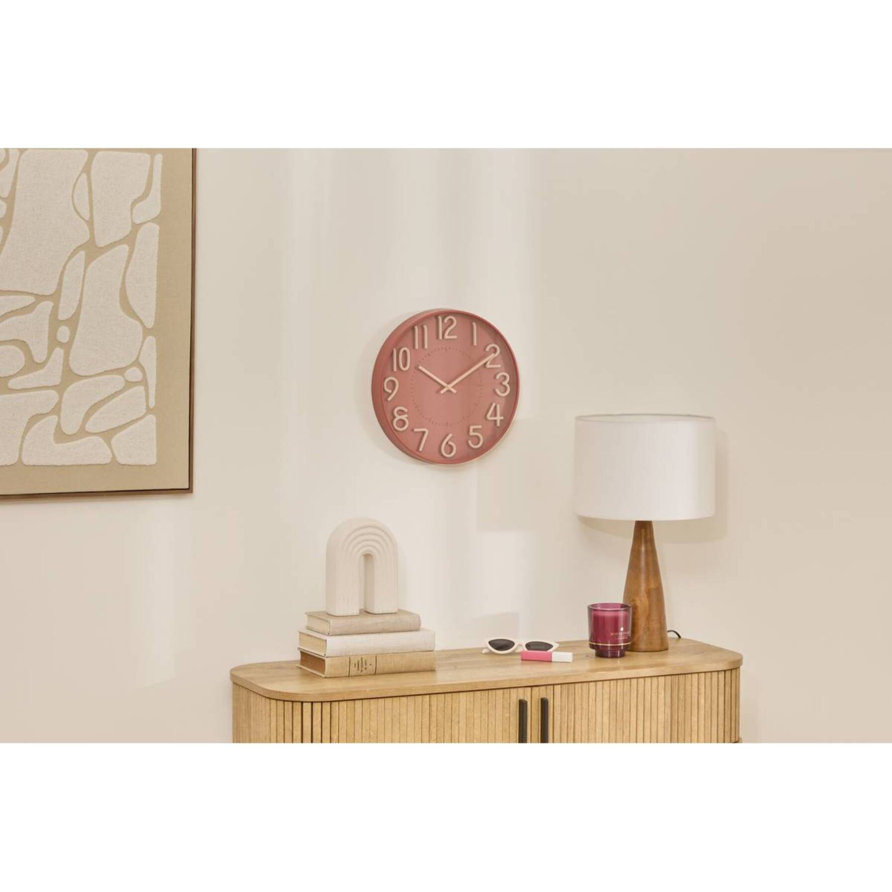 Horloge Homy D.30cm rose