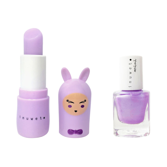 Duo Mini Mauve - Coffret Baume à Lèvres + Mini Vernis à ongles
