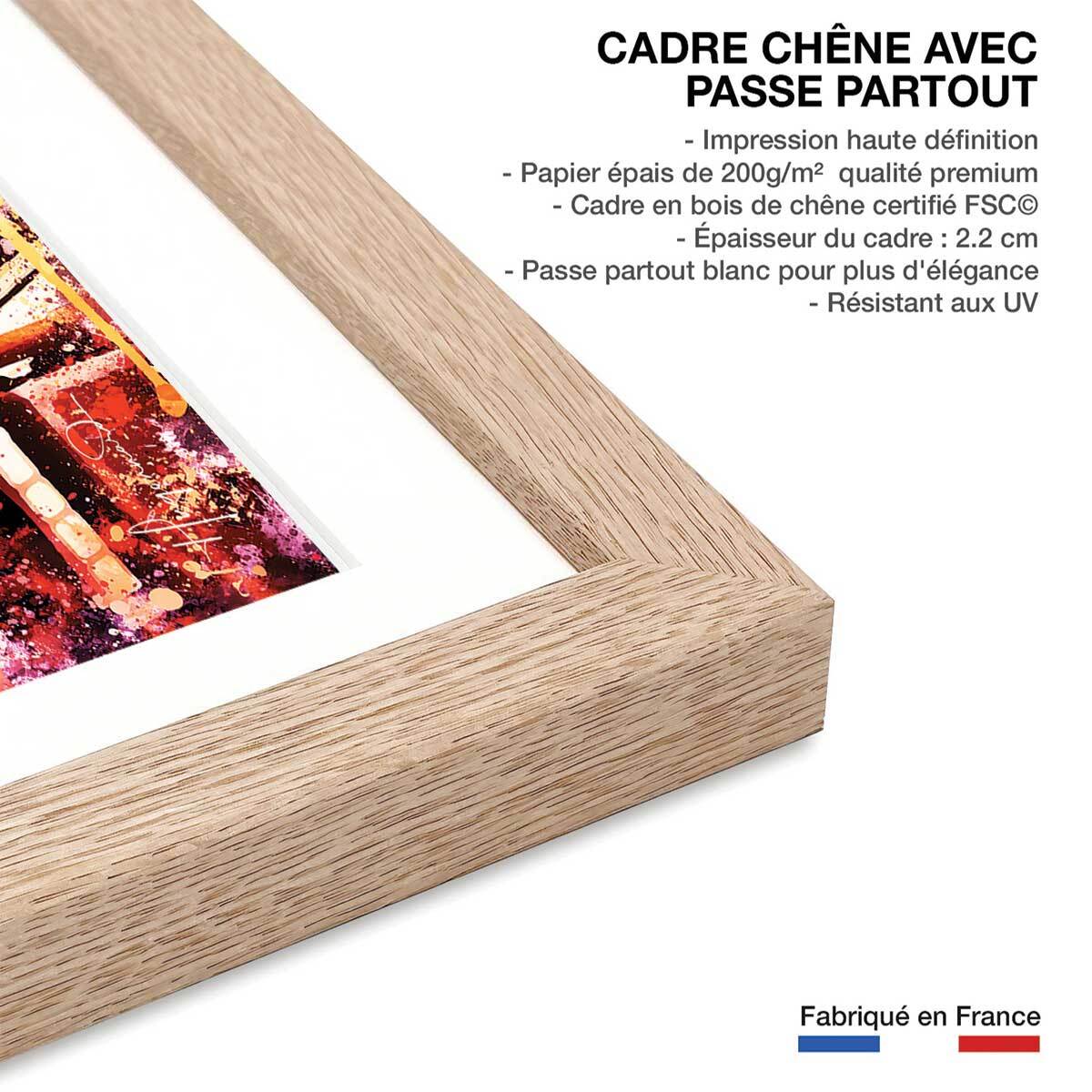 Affiche new york union square flash vision Affiche + cadre en bois - Chêne