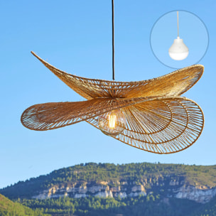 Suspension SOLARA NOMAD en jute naturel style bohème avec ampoule LED blanc/RGB nomade