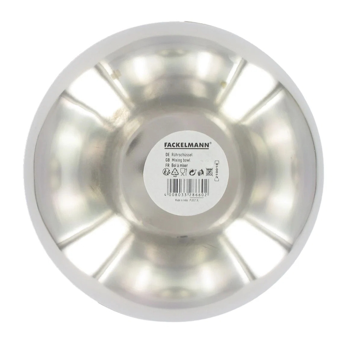 Set de 2 Saladiers en inox de 20,5 cm et 25 cm de diamètre et couverts à salade en plastique Fackelmann