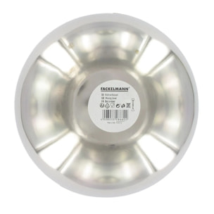 Set de 2 Saladiers en inox de 20,5 cm et 25 cm de diamètre et couverts à salade en plastique Fackelmann