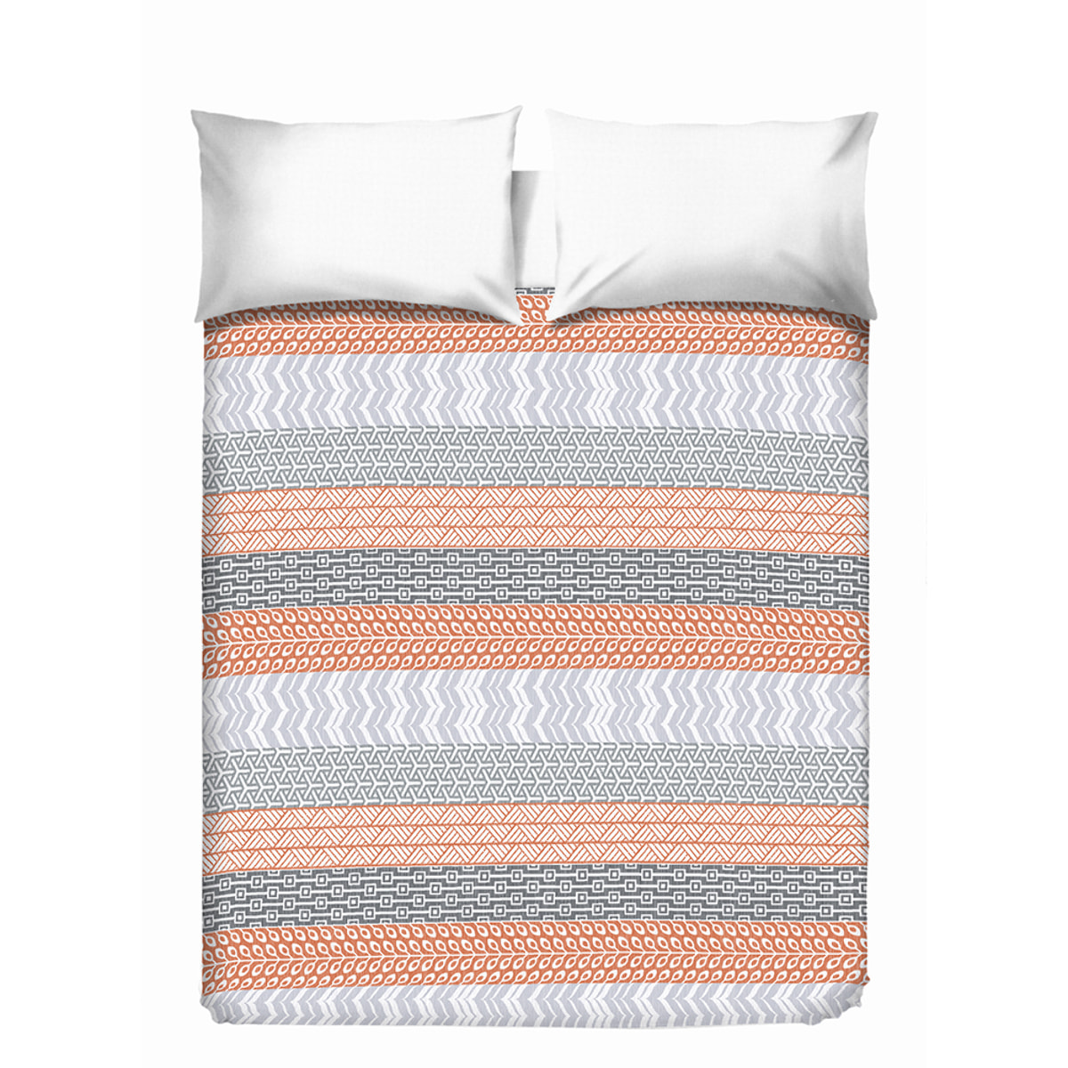 Copriletto di cotone azteco arancio