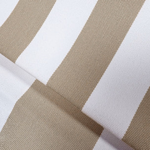 Fauteuil et pouf d'extérieur compressé en tissu à rayures taupe FLAVIO