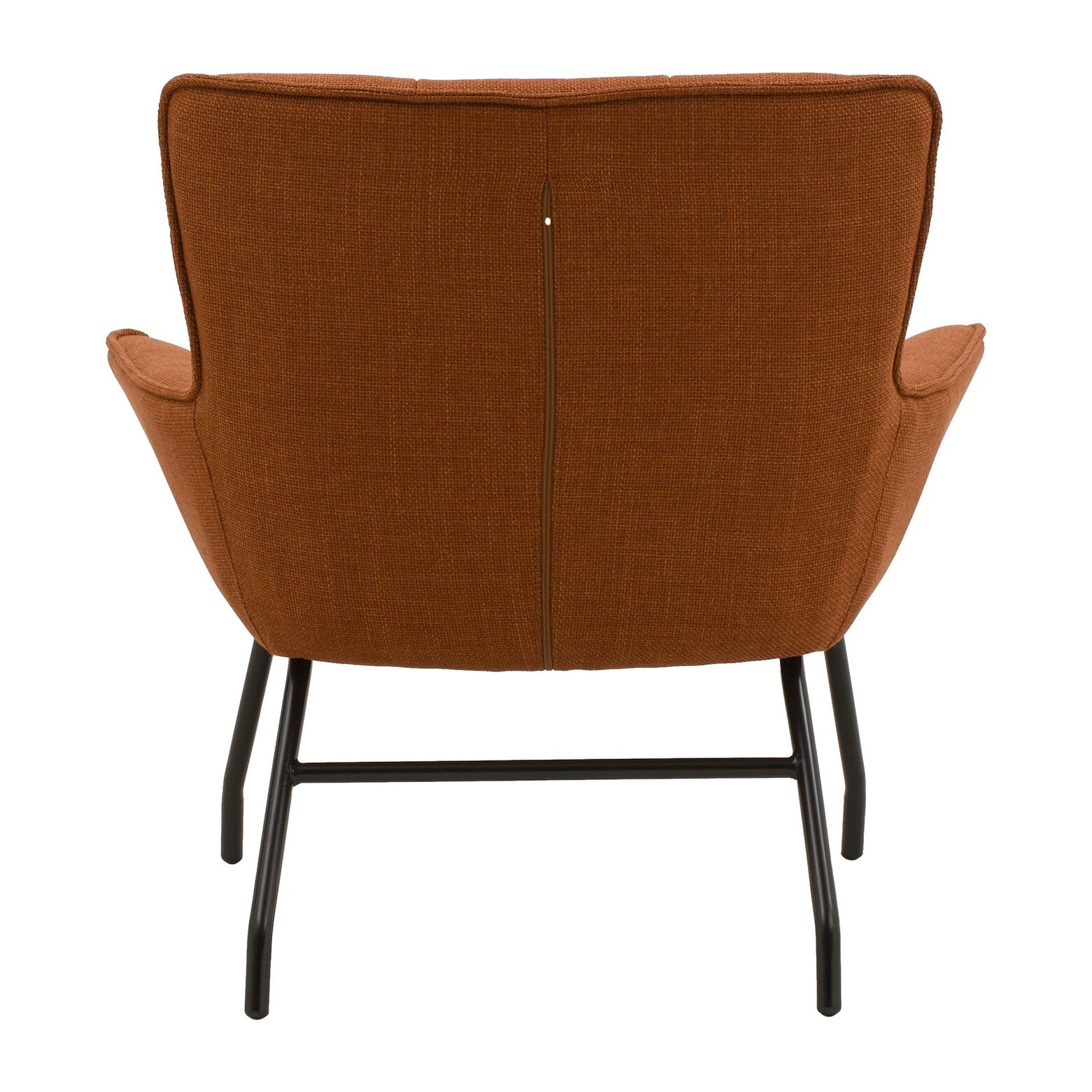 Poltrona WOOLWICH in tessuto terracotta e gambe in metallo nero