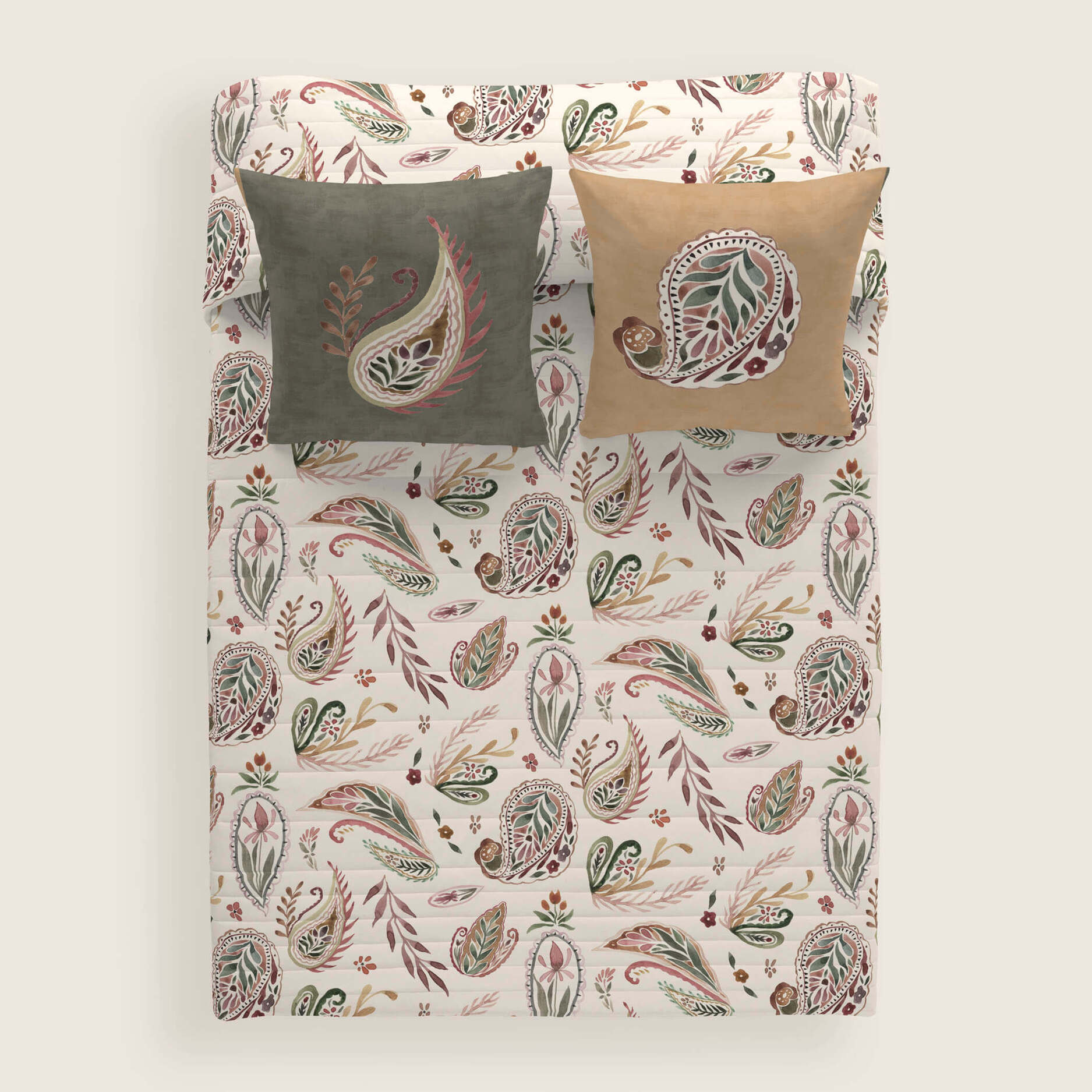 Colcha Bouti Estampada - 2/3 Piezas - 100% Poliéster - Microfibra - 70 gr/m² - Ashley