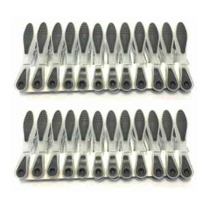 Lot de 120 pinces à  linge bi-matières grises MSV