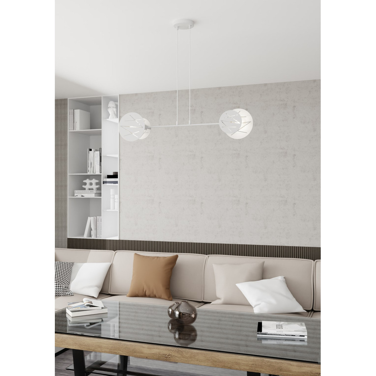 Lampada a sospensione Xotic in acciaio bianco opaco