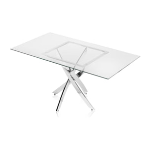 Mesa de comedor Thunder Cristal - Cromo