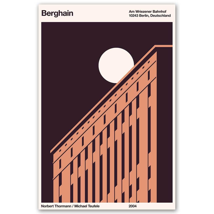 Tableau art nouveau Le Berghain night techno Tableau alu Dibond