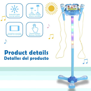 Kit karaoke infantil con 2 micrófonos y stand soporte