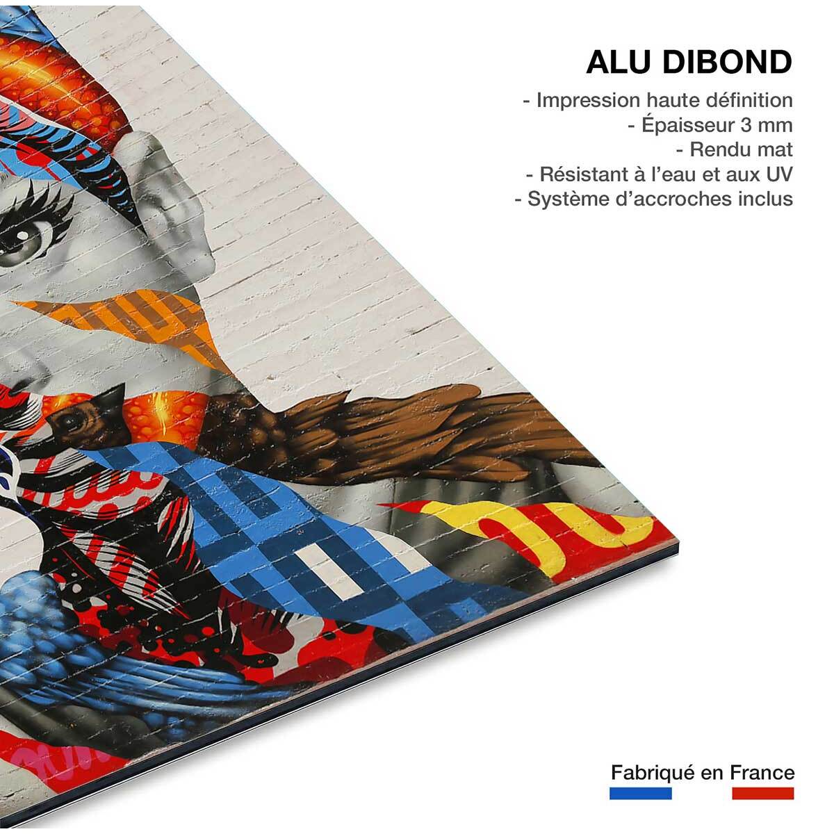 Tableau street art visage femme speechless Tableau alu Dibond
