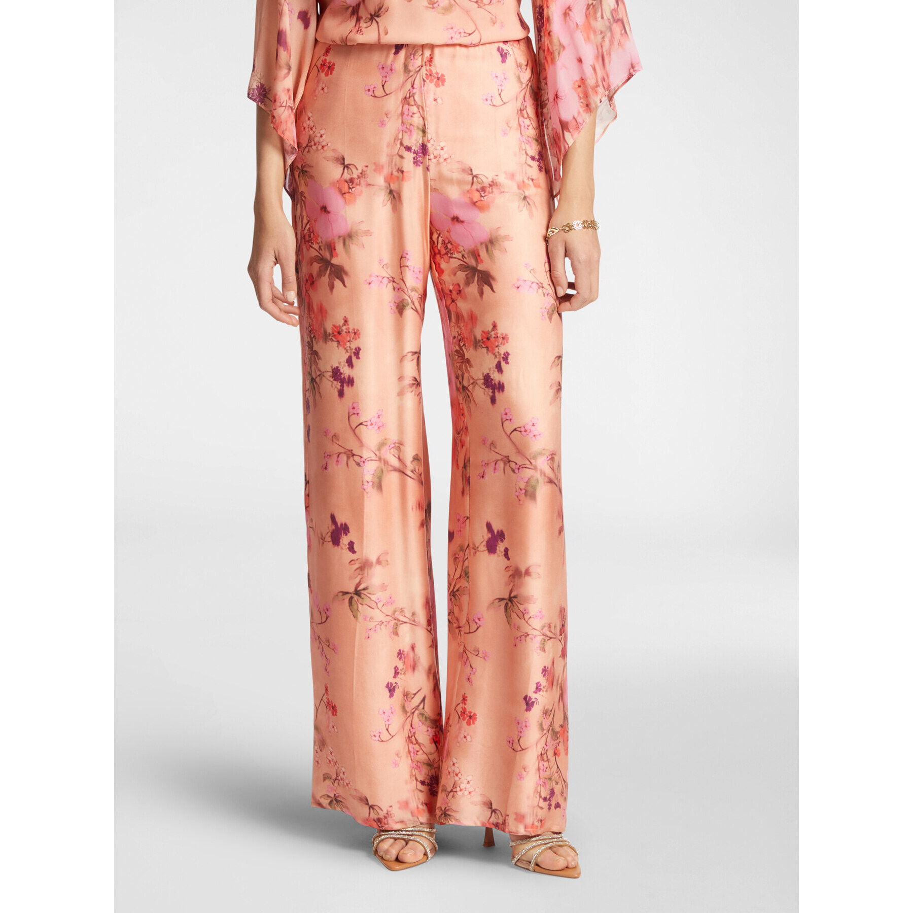 Elena Mirò - Pantaloni eleganti stampati - Rosa cipria
