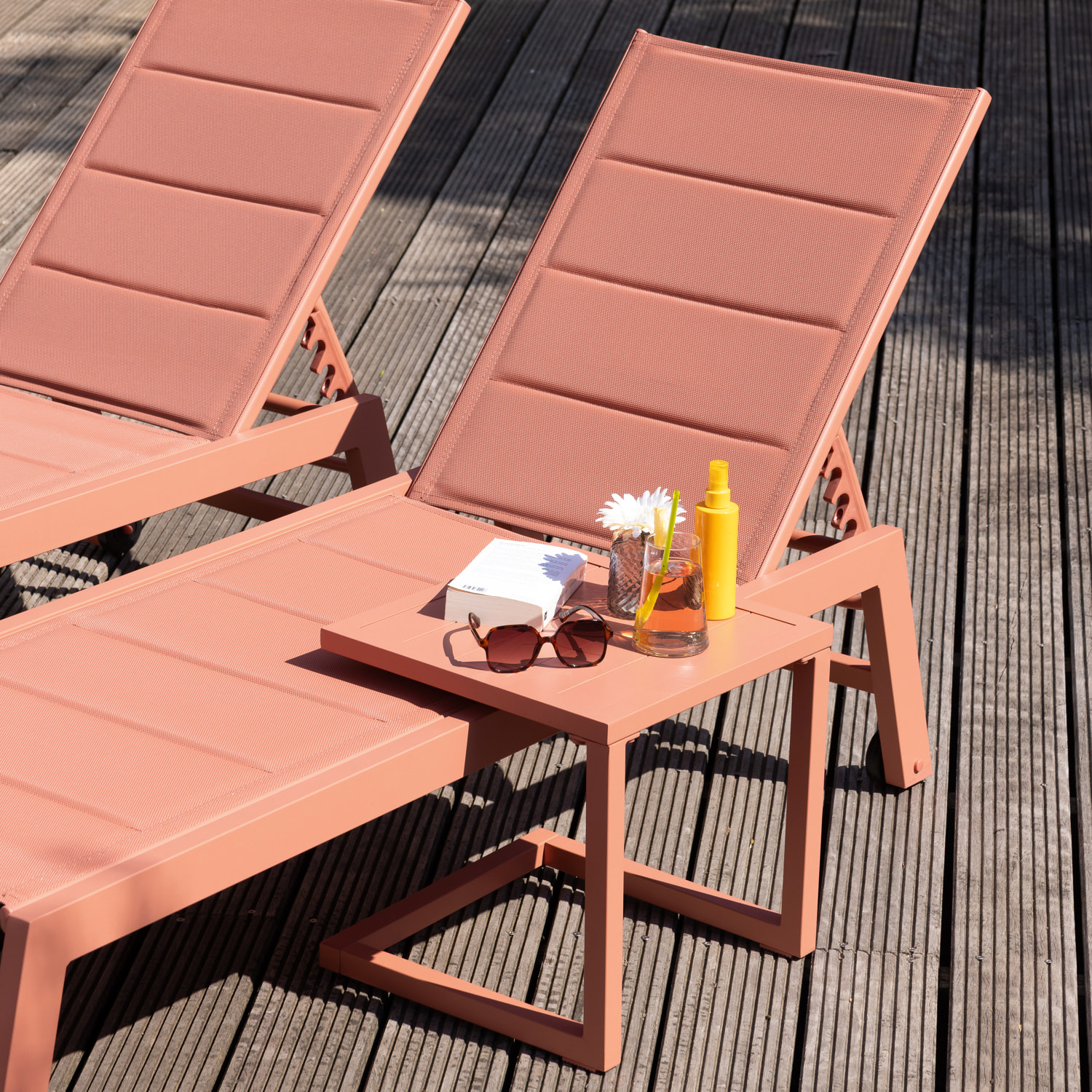 Table d'appoint BARBADOS en aluminium terracotta