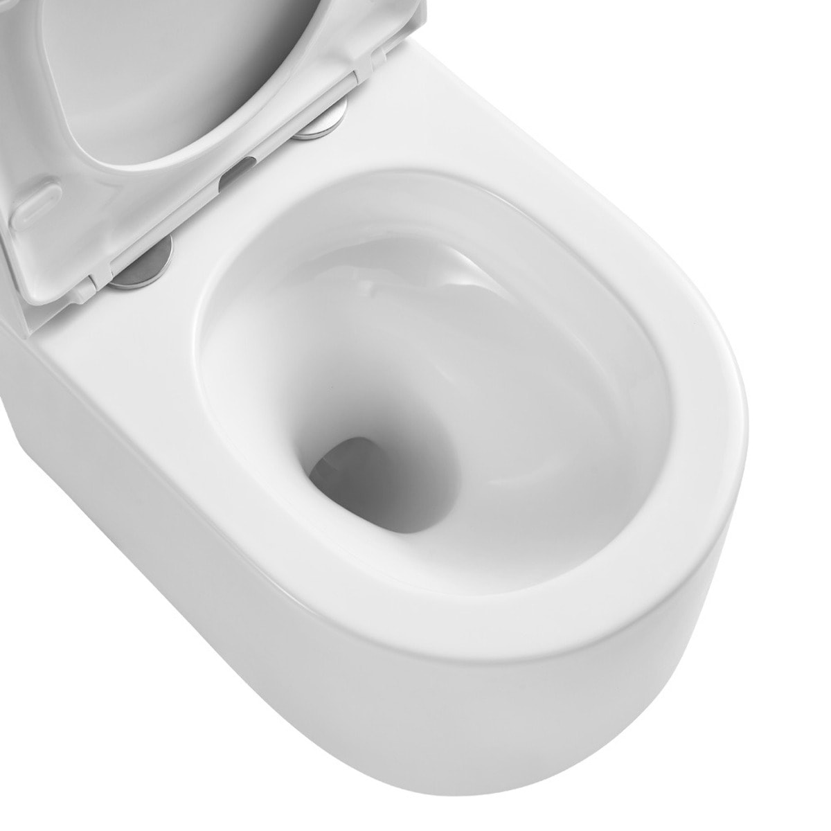WC suspendu sans bride Vortex et fixations invisibles, abattant frein de chute (SAT72010RTORP)