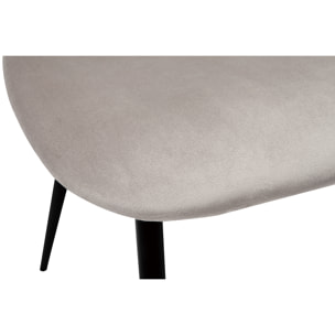 Chaises en tissu velours taupe et métal noir (lot de 2) TOBIAS