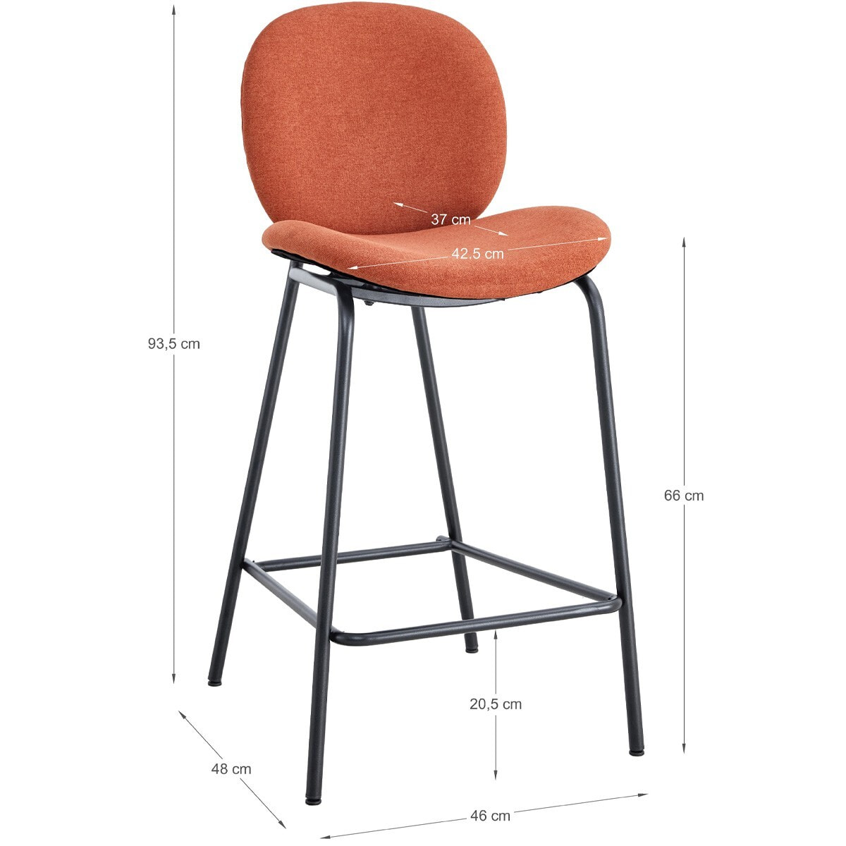 Lot de 2 tabourets en tissu - BOREAL