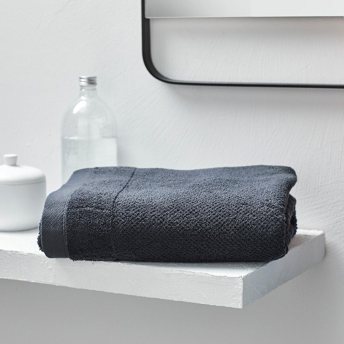 Drap de bain uni BIO ORGANIC gris anthracite