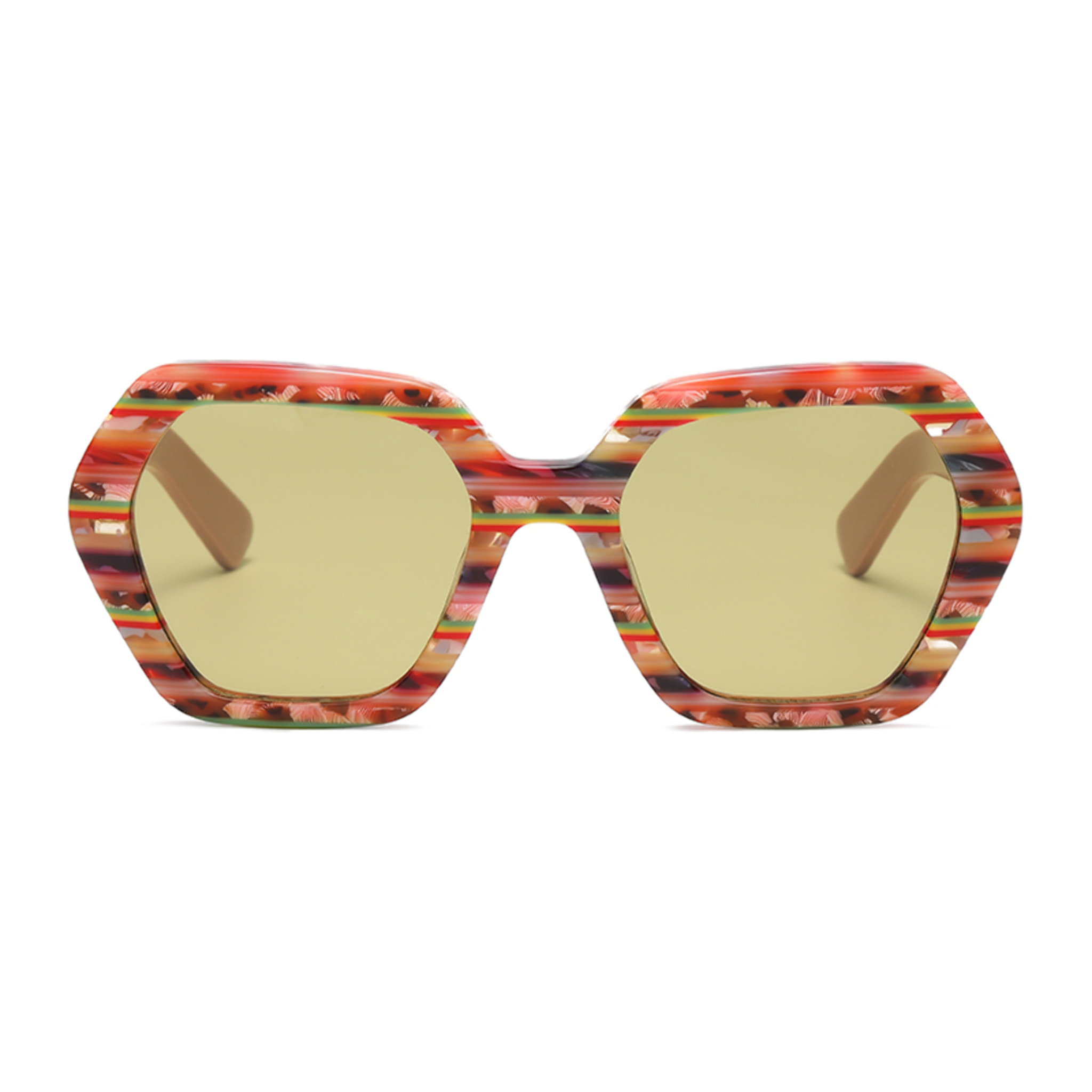 Gafas OCEAN modelo Santa Giulia en color Montura rosa floral con lentes amarillas