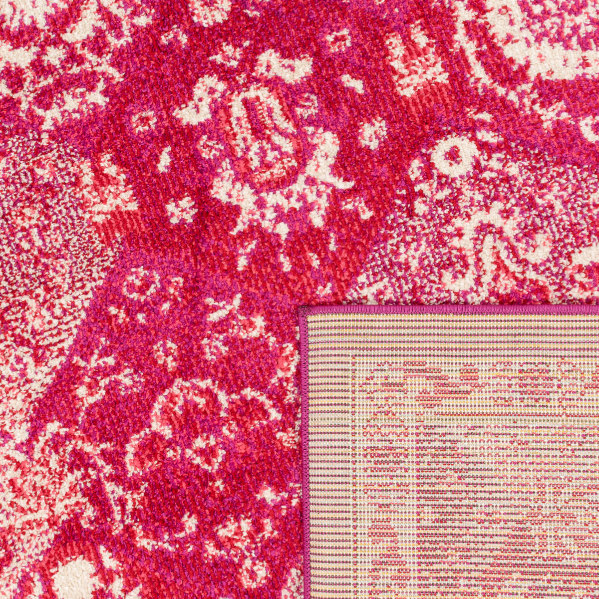Anatolia - Tapis de salon vintage, rose framboise