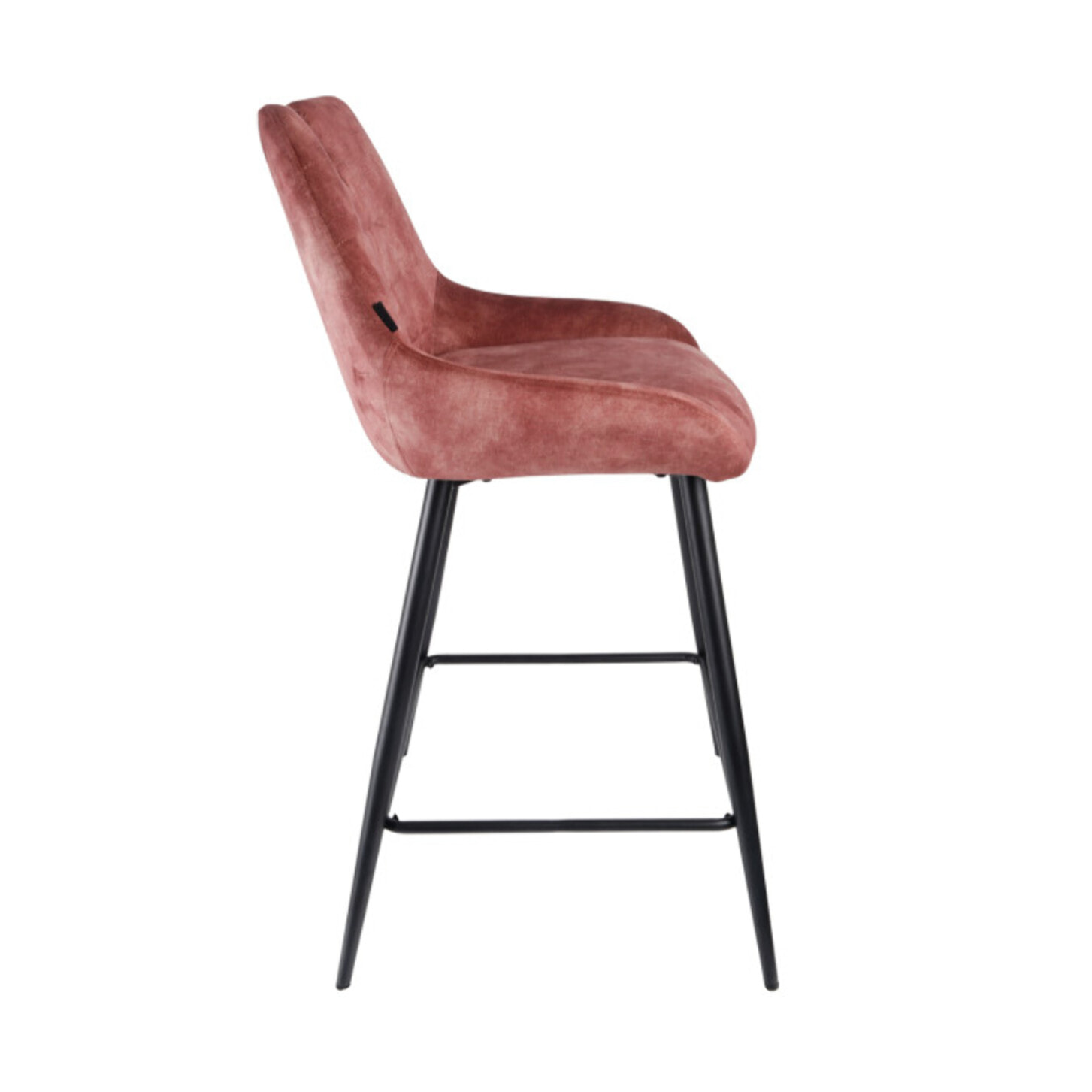 Chaise de bar en velours avec poignée et pieds en métal - ROSA 2