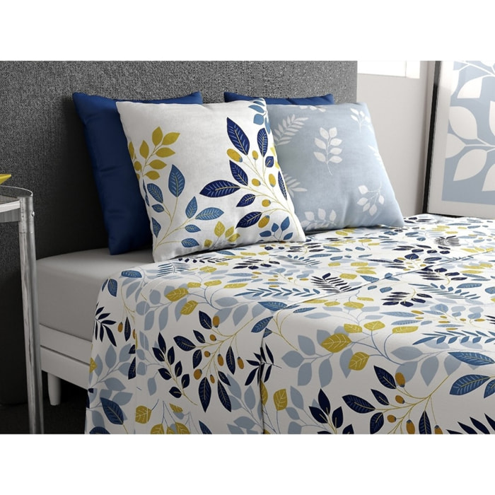 Parure De Drap 3pcs avec Drap Housse 90x190cm 100% Coton 57fils-chloÉ