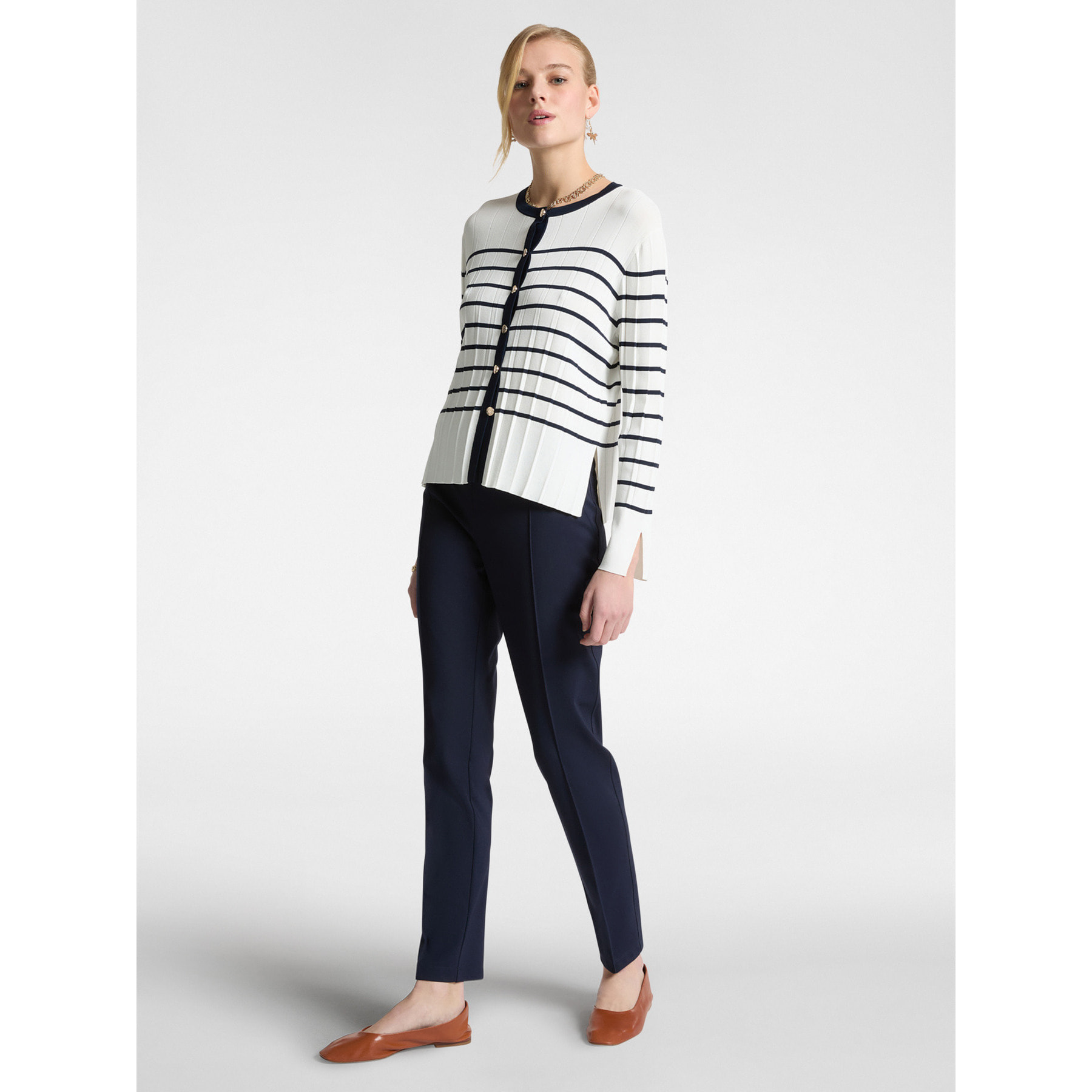 Elena Mirò - Pantaloni slim fit in punto Milano - Blu