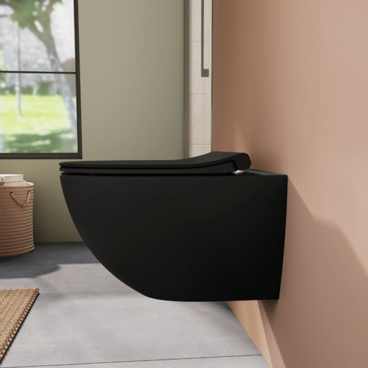 Abattant WC slim fermeture frein de chute Sento noir mat