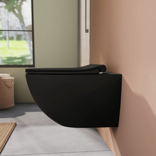 Abattant WC slim fermeture frein de chute Sento noir mat