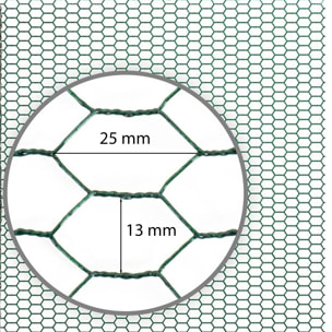 Rete Metallica Plastificata Esagonale Per Recinzione Pollaio Pollame Animali Piante Conigli Filo Verde Altezza 100 Cm Maglia 13 Mm Lunghezza 50 M